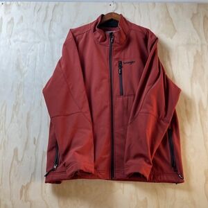 Wrangler Jacket Mens 2XL Red Softshell Fleece Lined Full Zip MJK43SD Outdoor